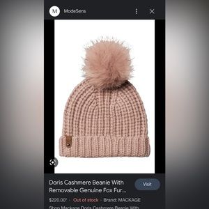 Mackage cashmere and fox fur hat